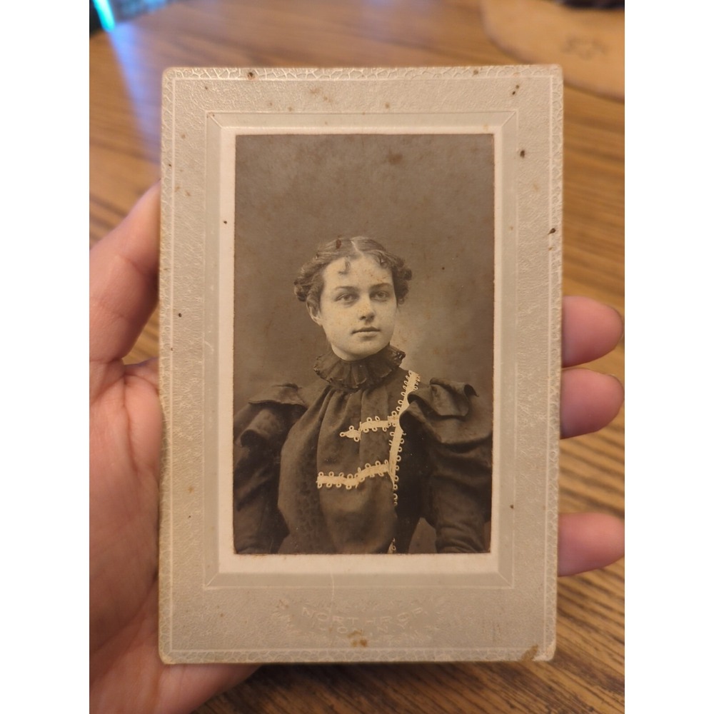 Antique Cabinet Card Photo Victorian Portrait Lady Woman Ilion New York Northrop
